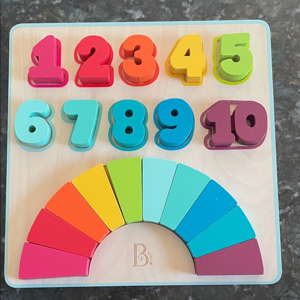 Vibrant Number and Rainbow Puzzle for Kids